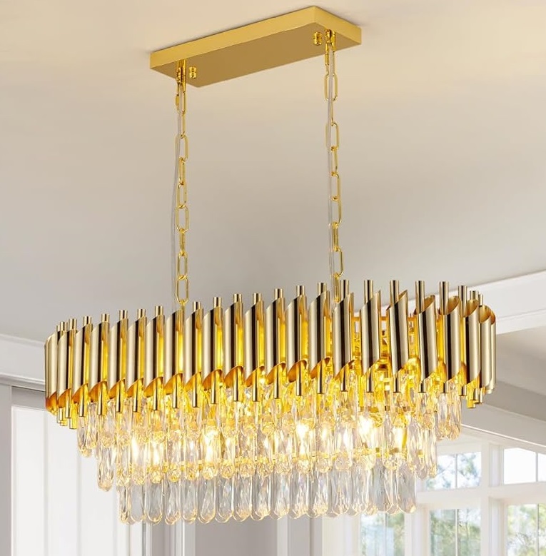 ADWAIT Premium Gold Crystal Chandelier (800X300mm)